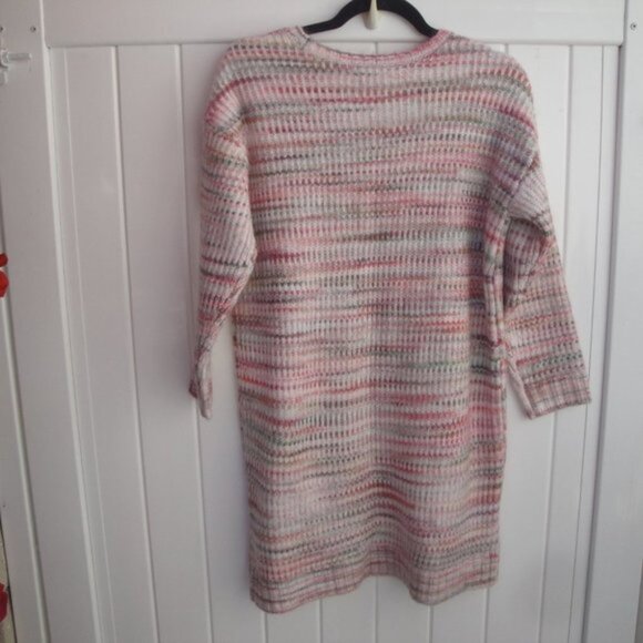 NEW Ann Taylor Loft Sweater Women's Small Pink-Gray Multicolor Stripe Preppy - Picture 3 of 3